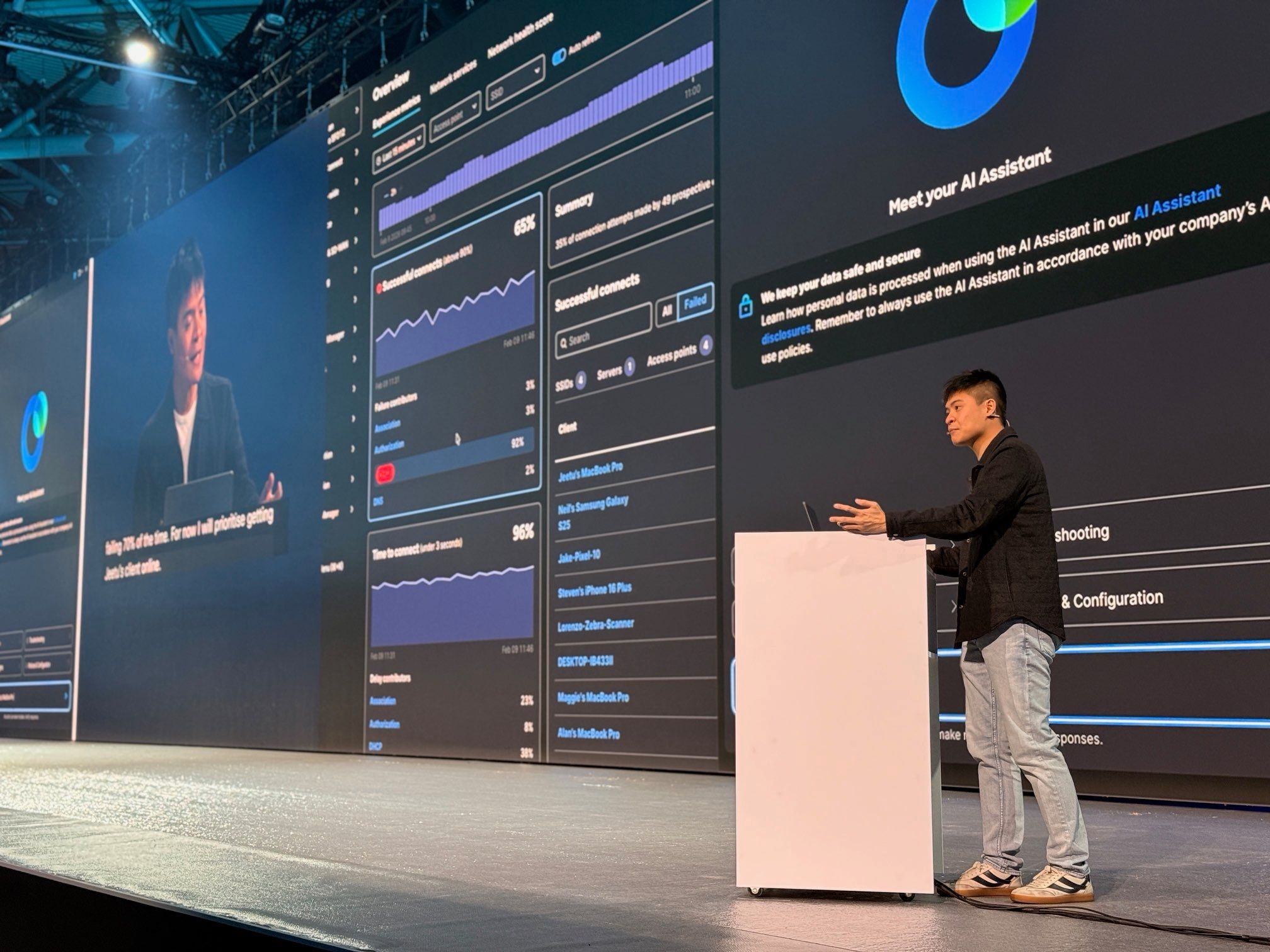 Benson Lao presenting Cisco AgenticOps onstage